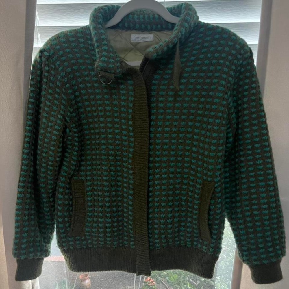 True vintage Bomber jacket teal size small women's